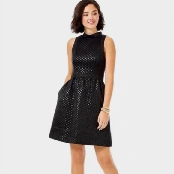 Lilly Pulitzer Dresses & Skirts - Lilly Pulitzer Black Zaria Onyx Polka Dot Jacquard Sleeveless Dress Sz 4